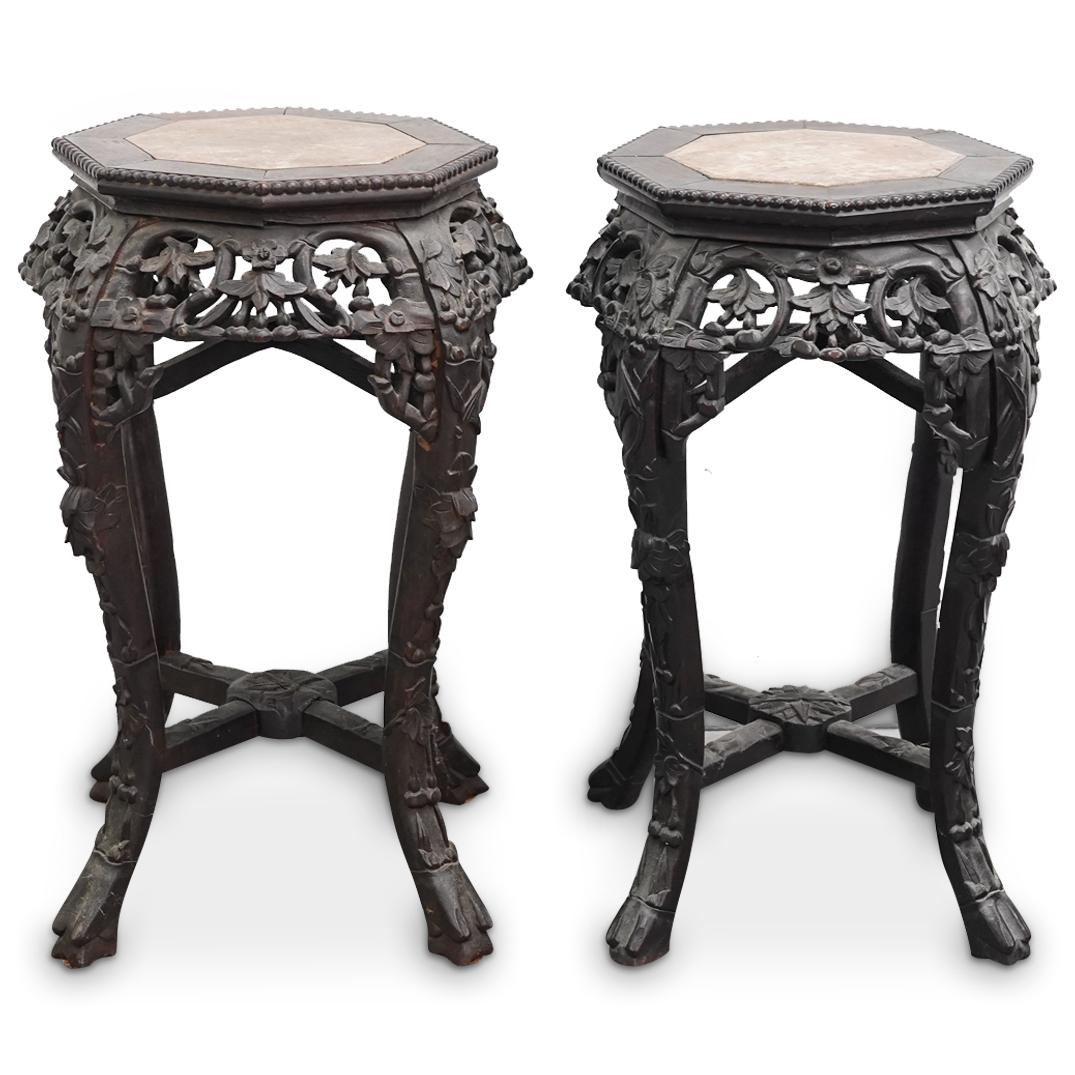 Pair Of Chinese Stone Top Tables (1 of 13)