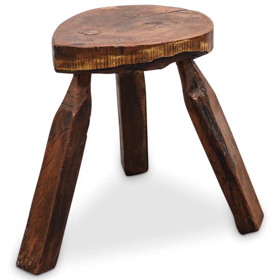 Antique Carved Wood Milking Stool (1 of 6)