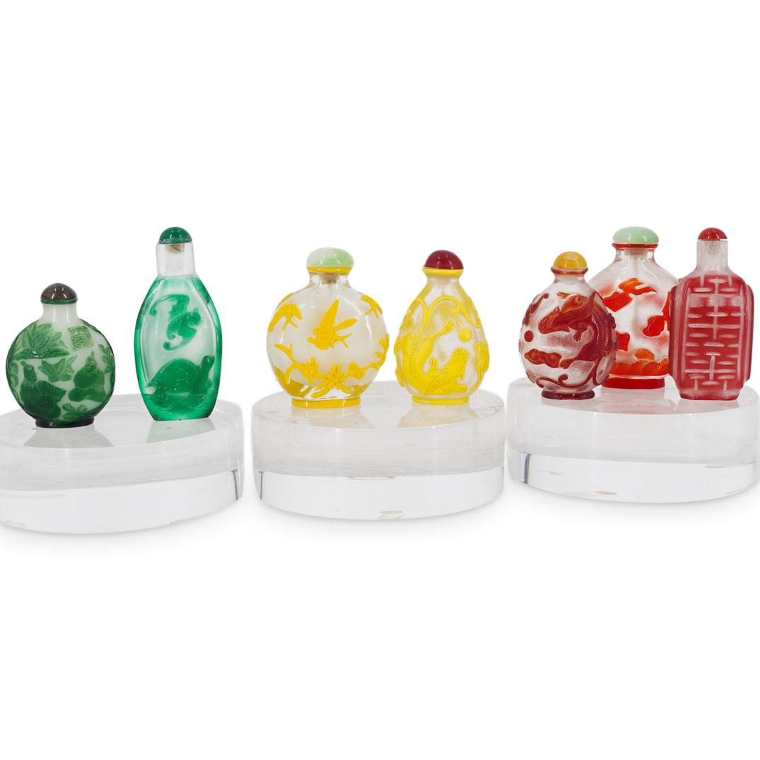 (7Pc) Chinese Peking Glass Snuff Bottles (1 of 6)