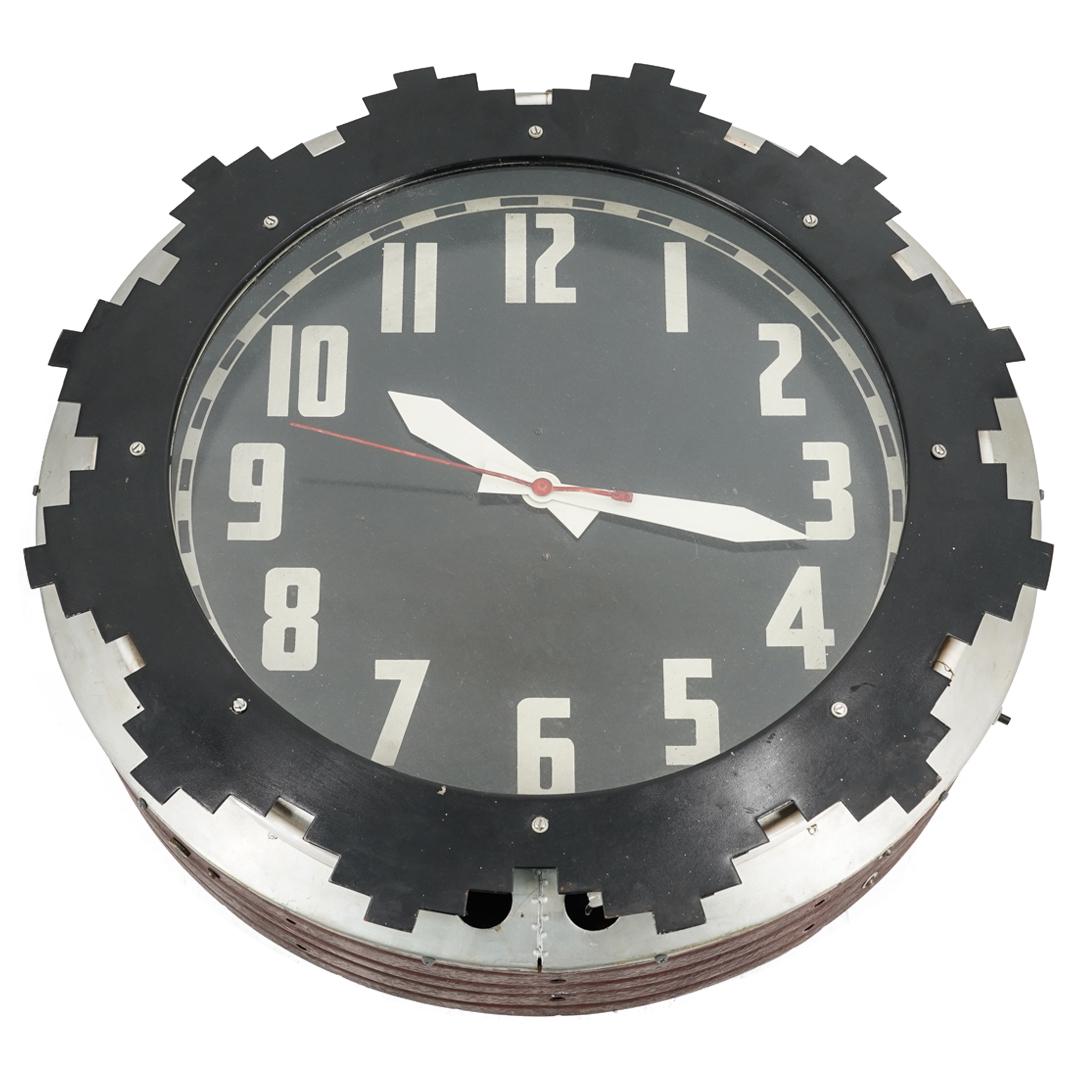 Electric Neon Clock Co. Art Deco Aztec Wall Clock (1 of 10)