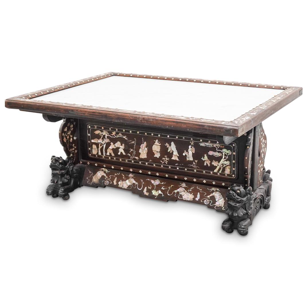 Chinese Mother of Pearl Inlaid Low Table (1 of 10)