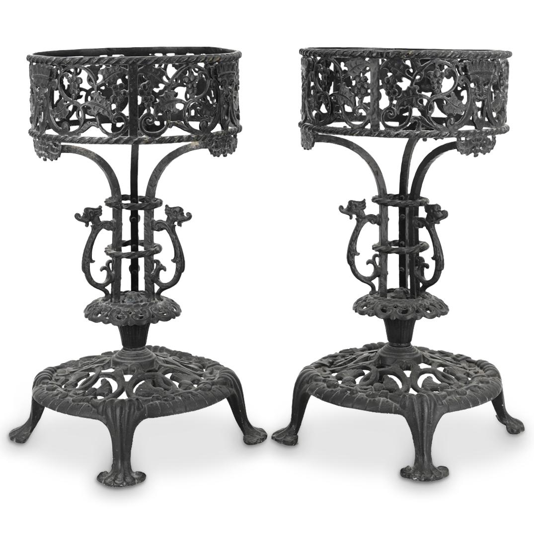 Pair Of Italian Bronze Open Work Plant Stands (1 of 6)