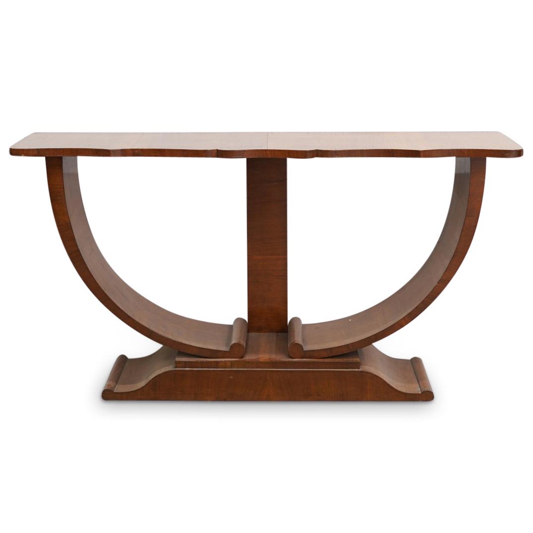 French Art Deco Wood Console Table (1 of 6)