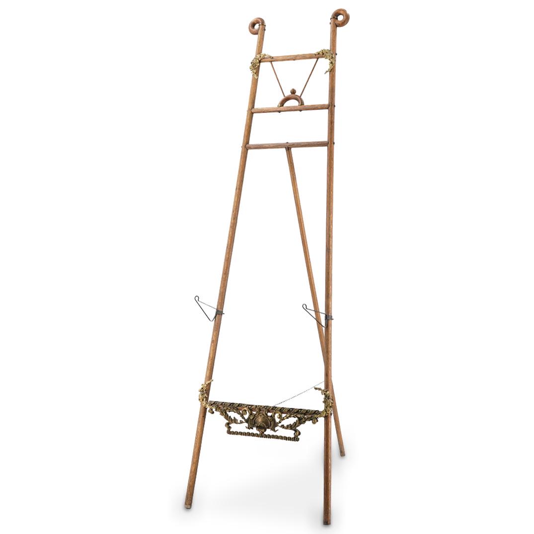 Art Nouveau French Bronze Dore & Wood Easel (1 of 6)