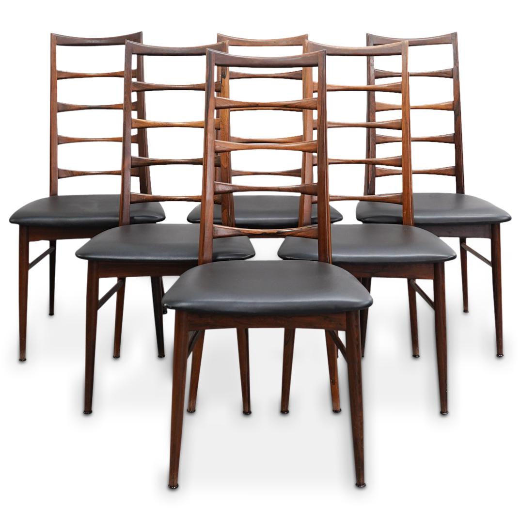 (6Pc) Danish Rosewood Ladderback Chairs (1 of 8)