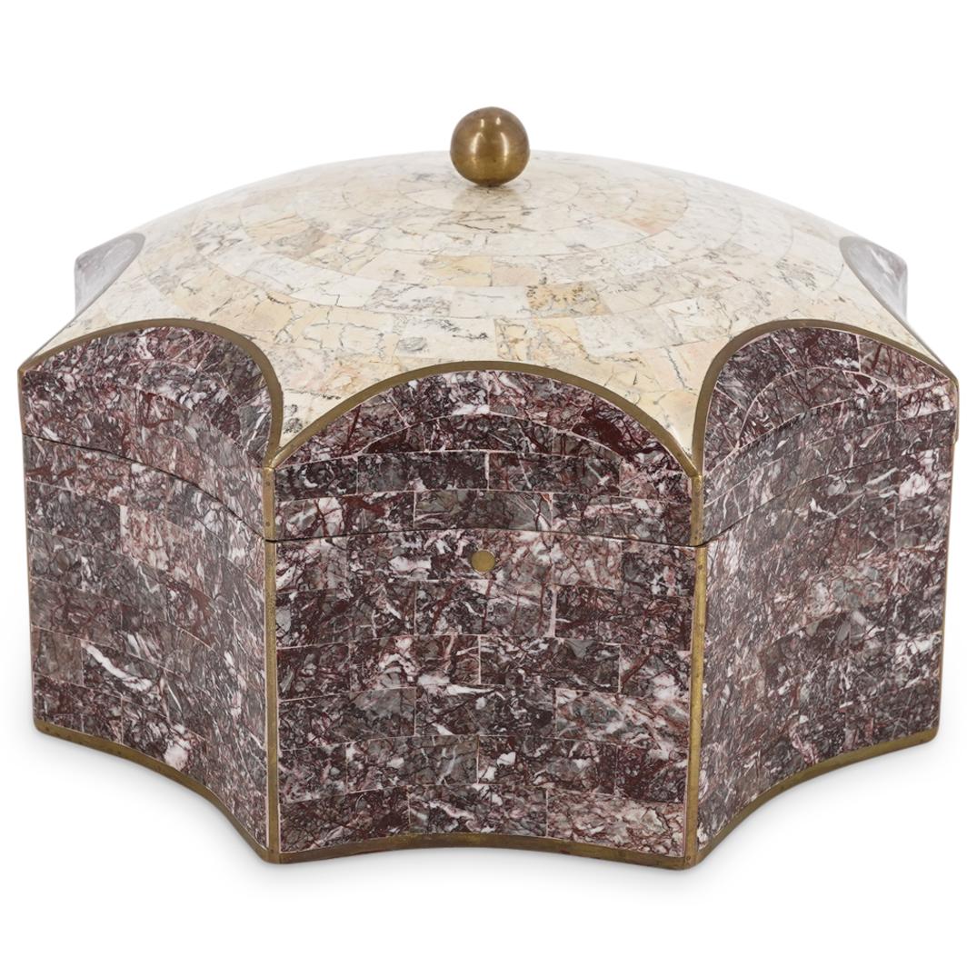 Maitland Smith Wood And Tessellated Tile Box (1 of 7)