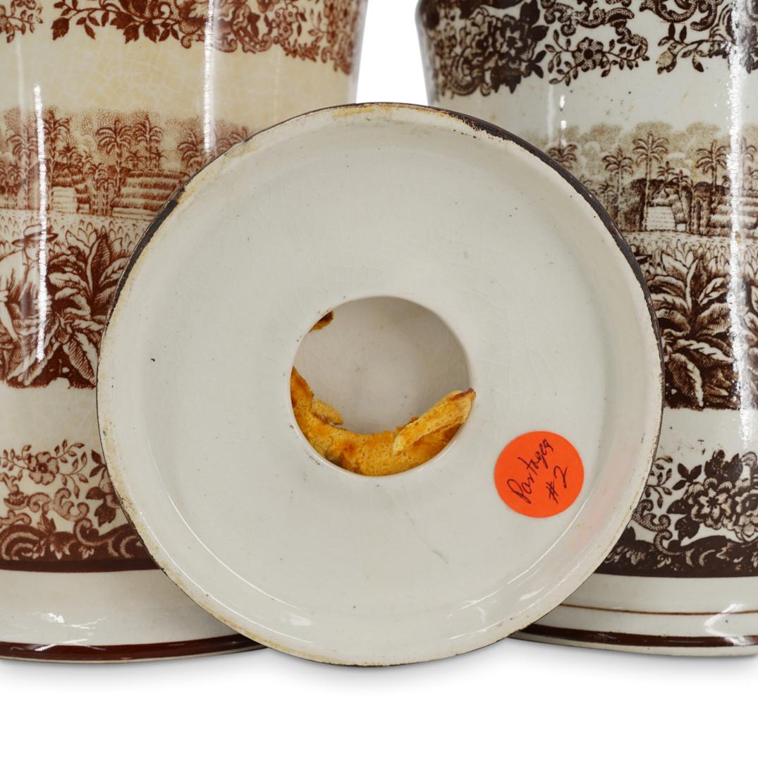 (3Pc) Ceramic Pickman Sevilla Havana Tobacco Humidor Jars
