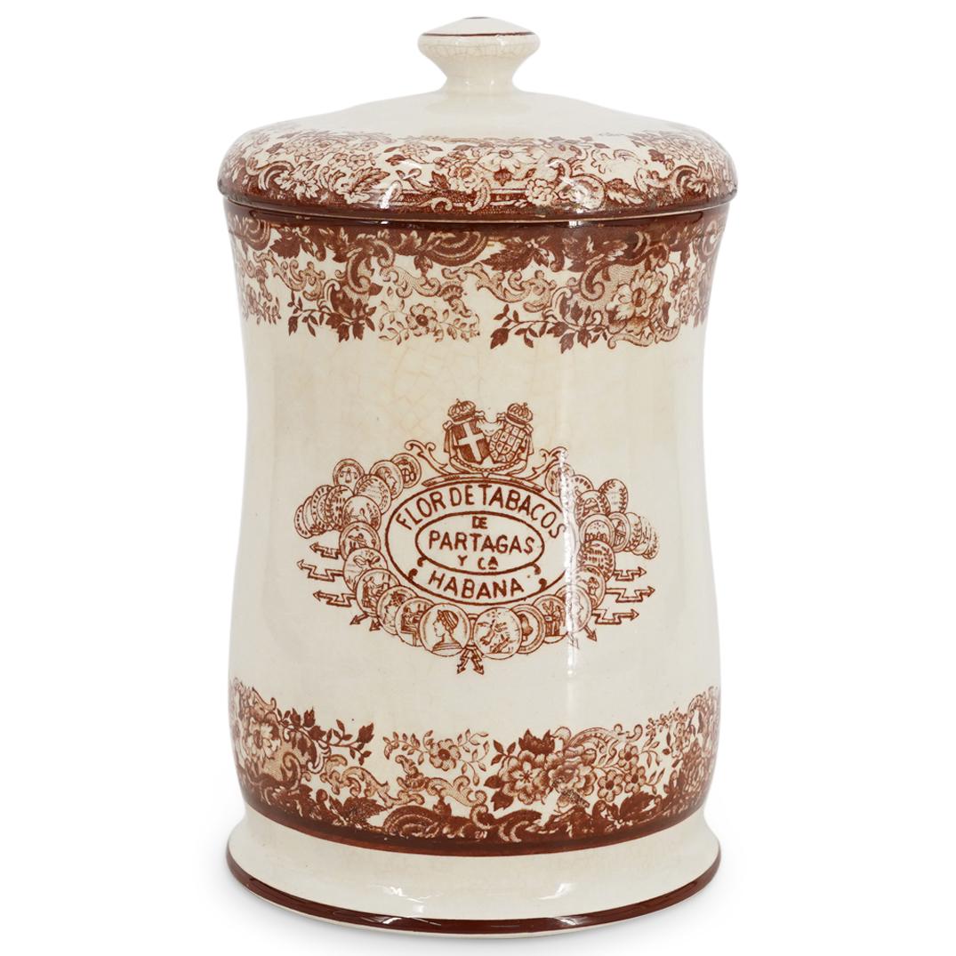 (3Pc) Ceramic Pickman Sevilla Havana Tobacco Humidor Jars