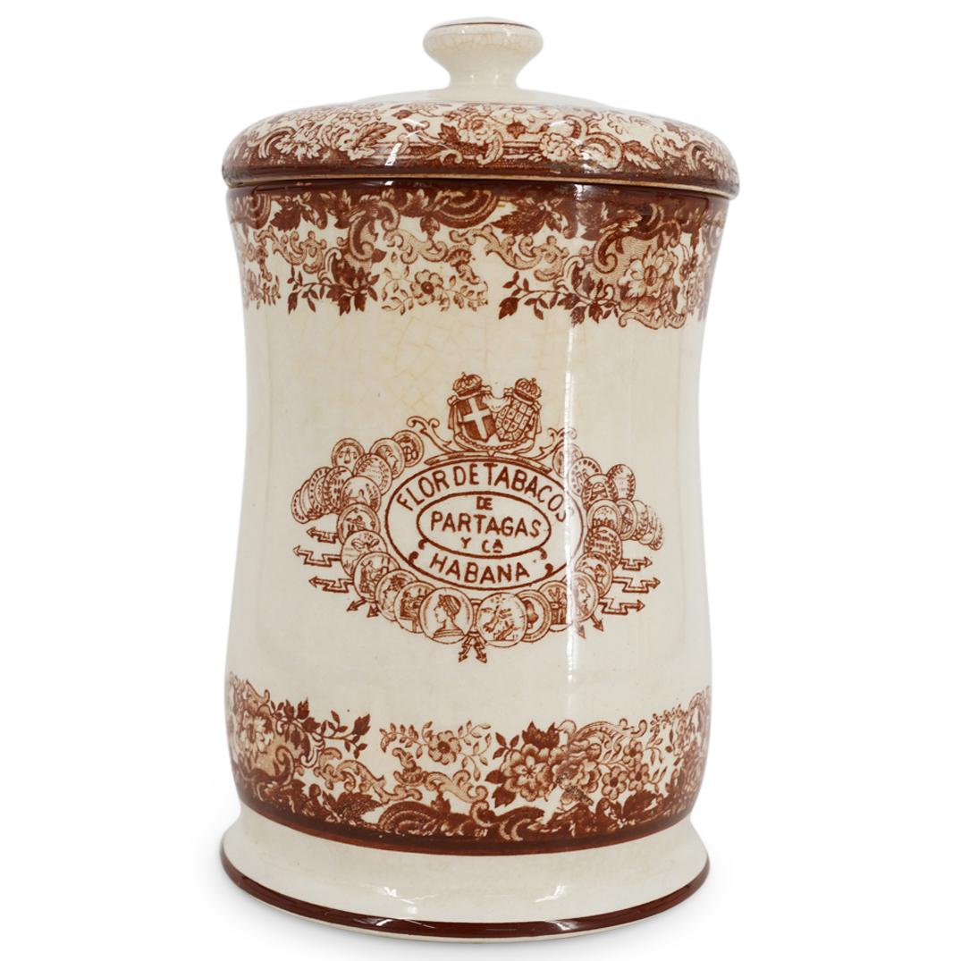 (3Pc) Ceramic Pickman Sevilla Havana Tobacco Humidor Jars