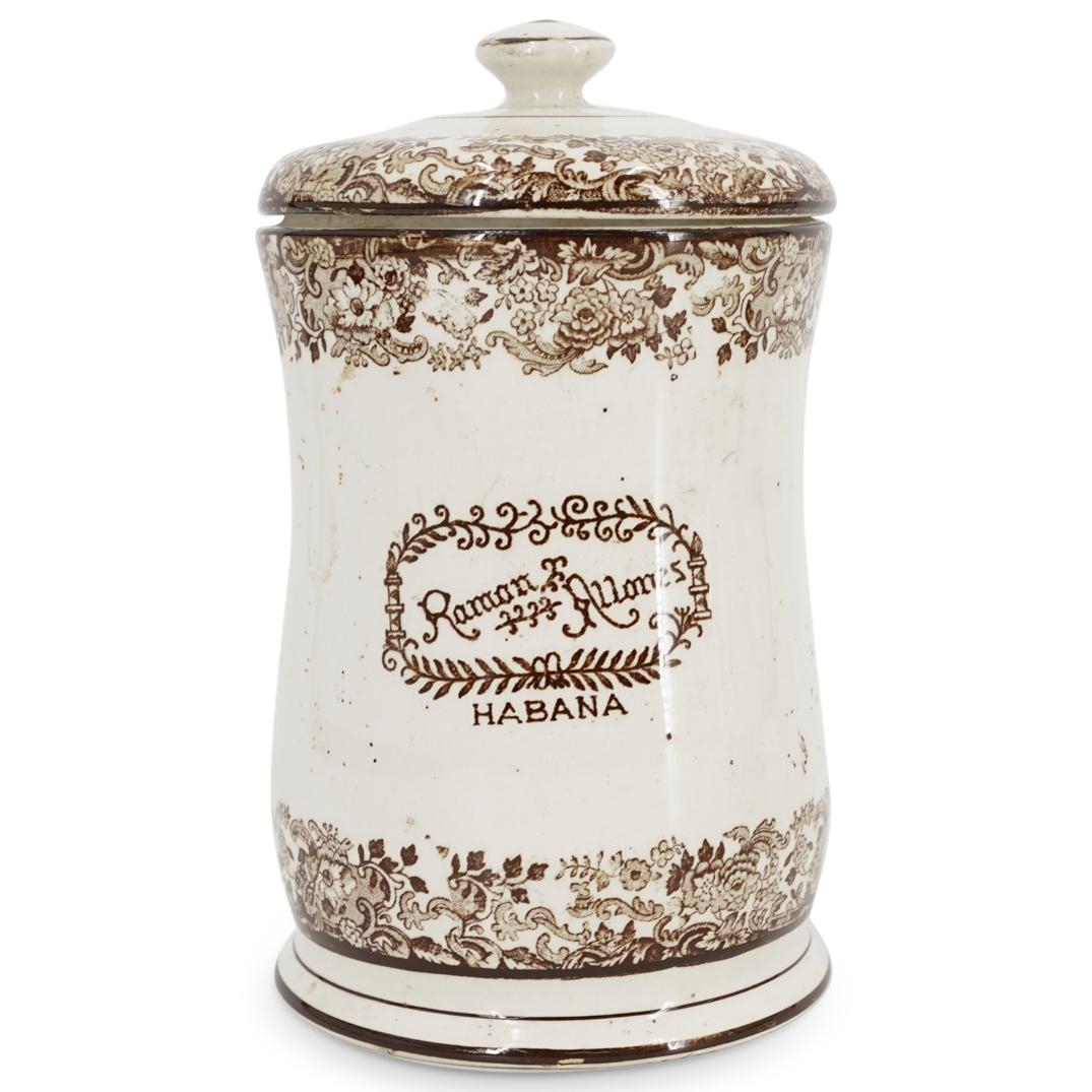 (3Pc) Ceramic Pickman Sevilla Havana Tobacco Humidor Jars