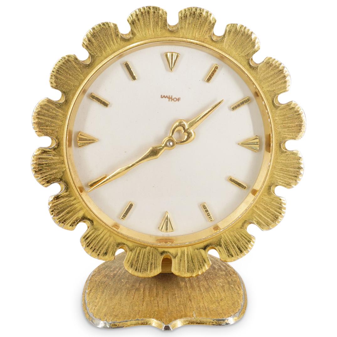 IMHOF Gilt Brass Desk Clock (1 of 3)