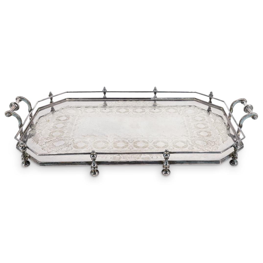 Late 19th Cent. Sheffield Walker & Hall Silverplate Serving Tray (1 of 5)