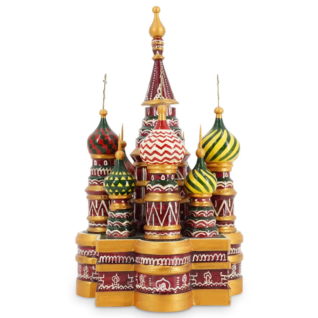 Russian Lacquered Wood St. Basil's Cathedral Model (1 of 4)