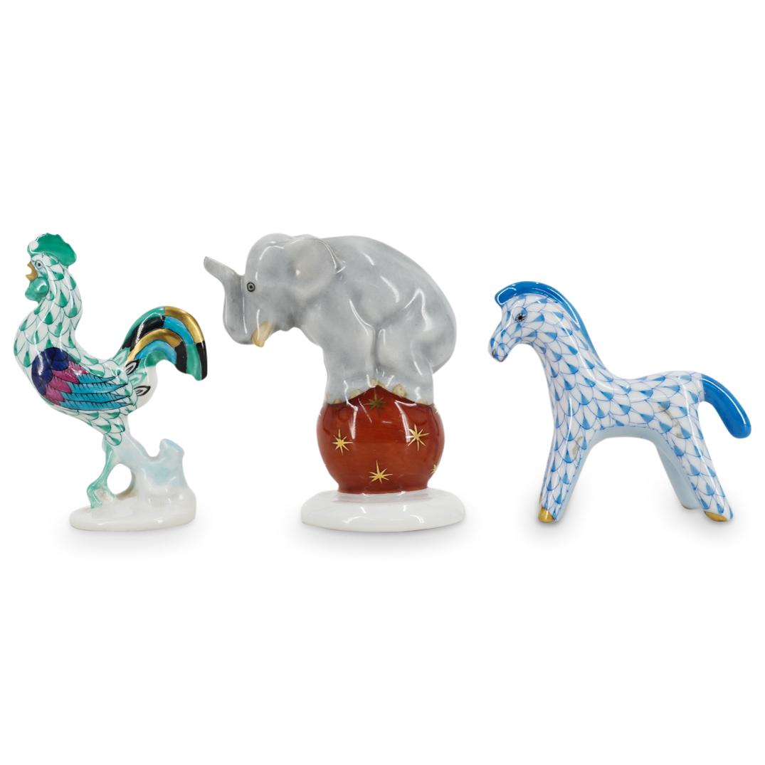 (3 Pc) Herend Porcelain Figurines (1 of 6)