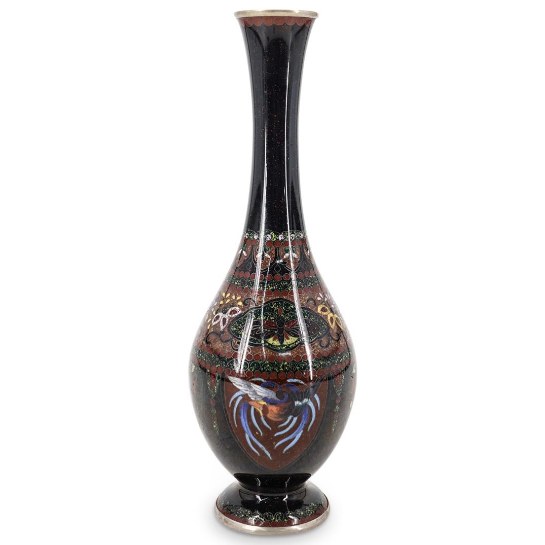 Japanese Cloisonne Bird Vase (1 of 7)