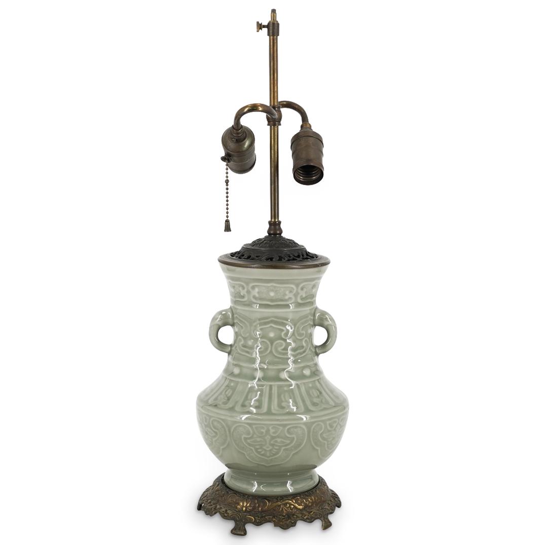 Chinese Converted Celadon Lamp (1 of 6)