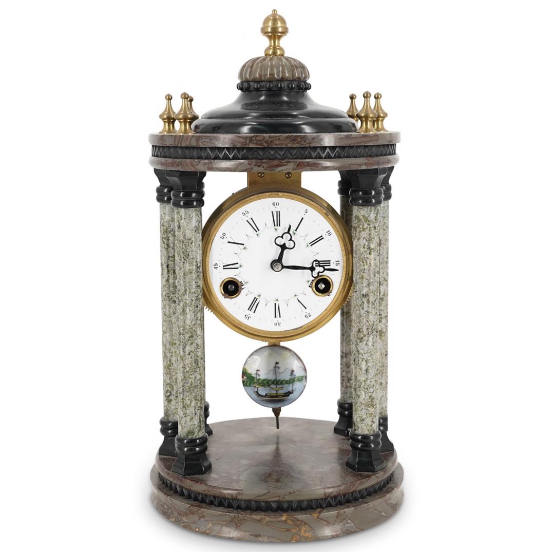 Stone & Metal Pendulum Portico Clock (1 of 5)