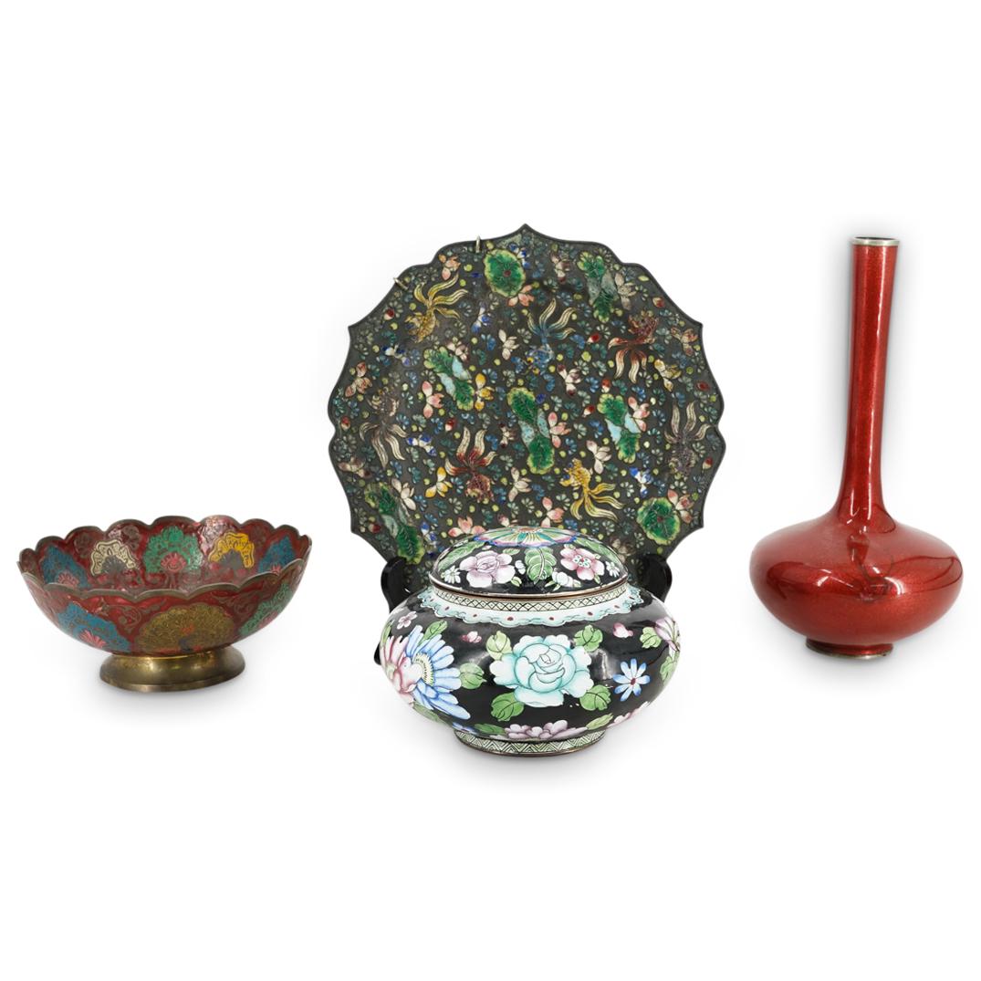 (4 Pc) Enameled Vessels And Tableware (1 of 13)