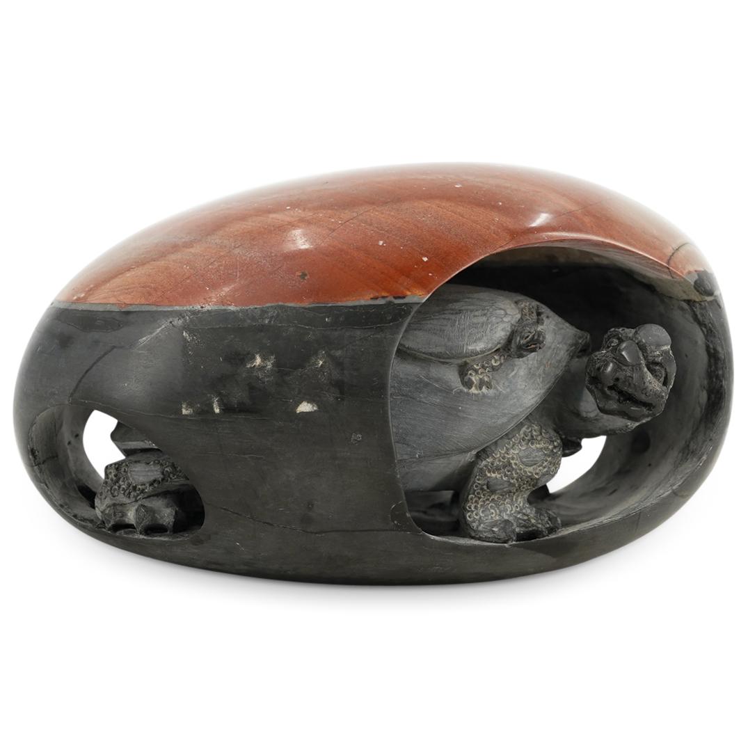 Meiji Carved Stone Turtle In Egg Sculpture (1 of 5)