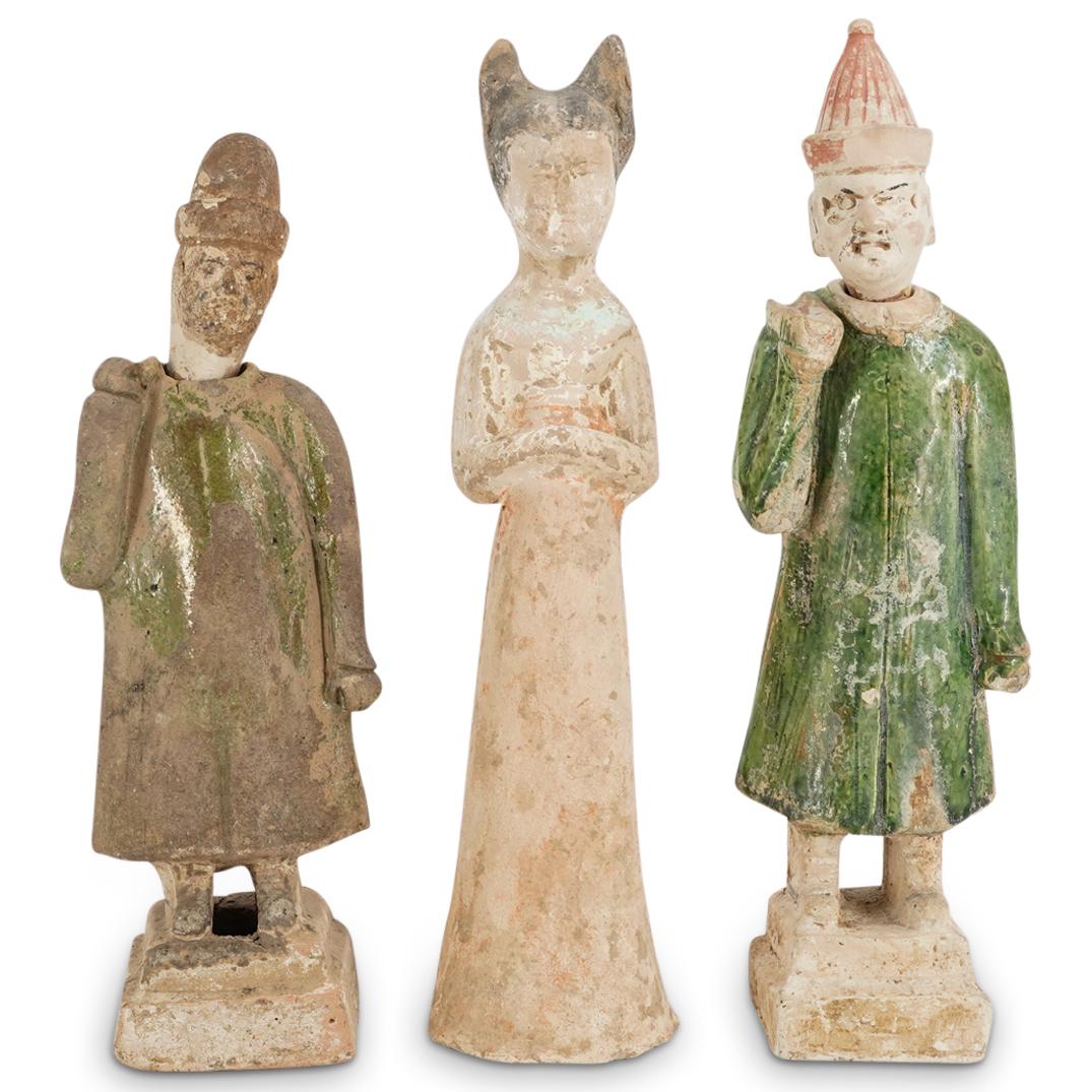 (3 Pc) Chinese Ceramic Tomb Sculptures (1 of 8)