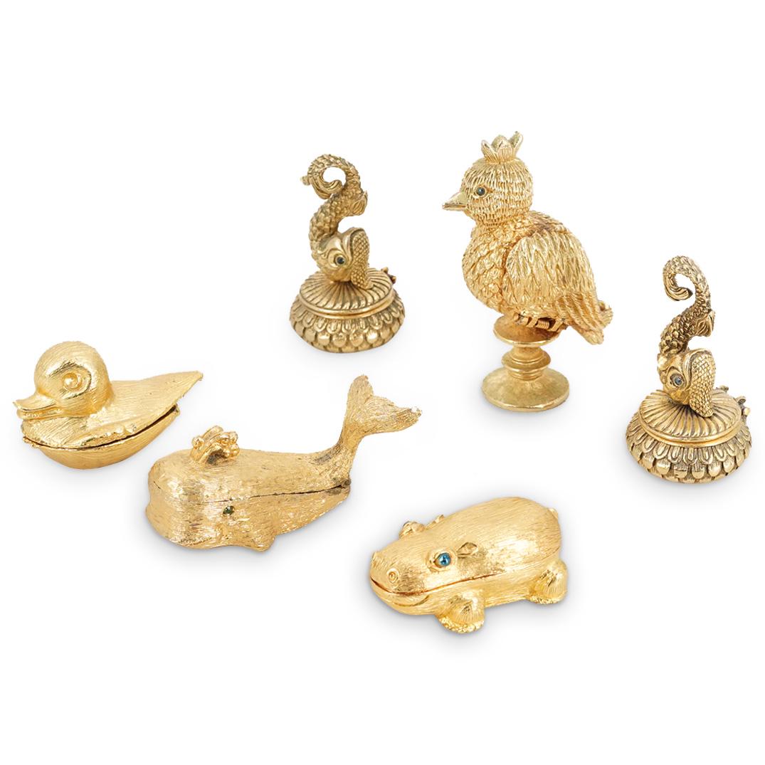 (6 Pc) Assorted Solid Perfume Compacts Grouping Set (1 of 7)