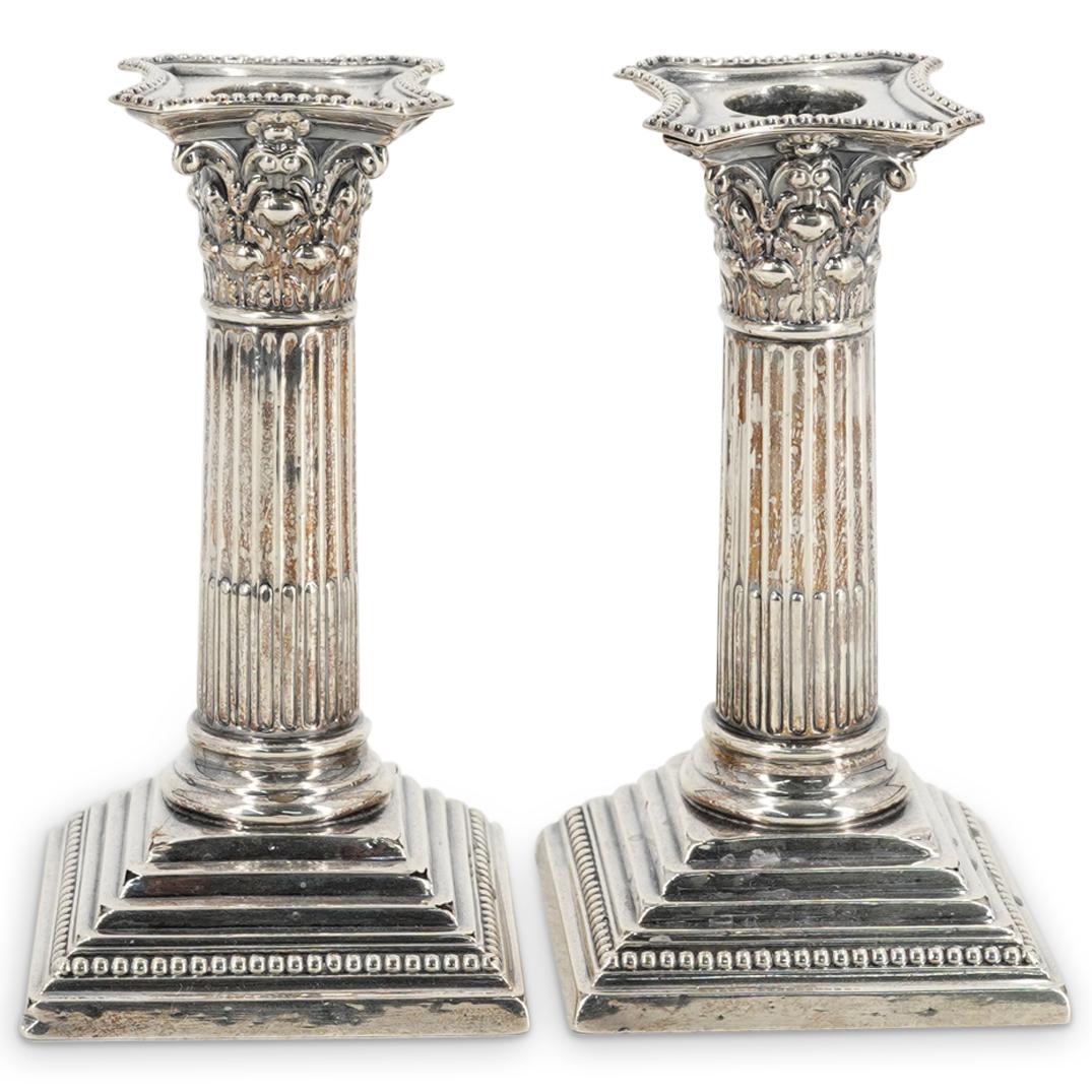 Pair Of Antique William Hutton And Sons Silver Plated Candlesticks (1 of 4)