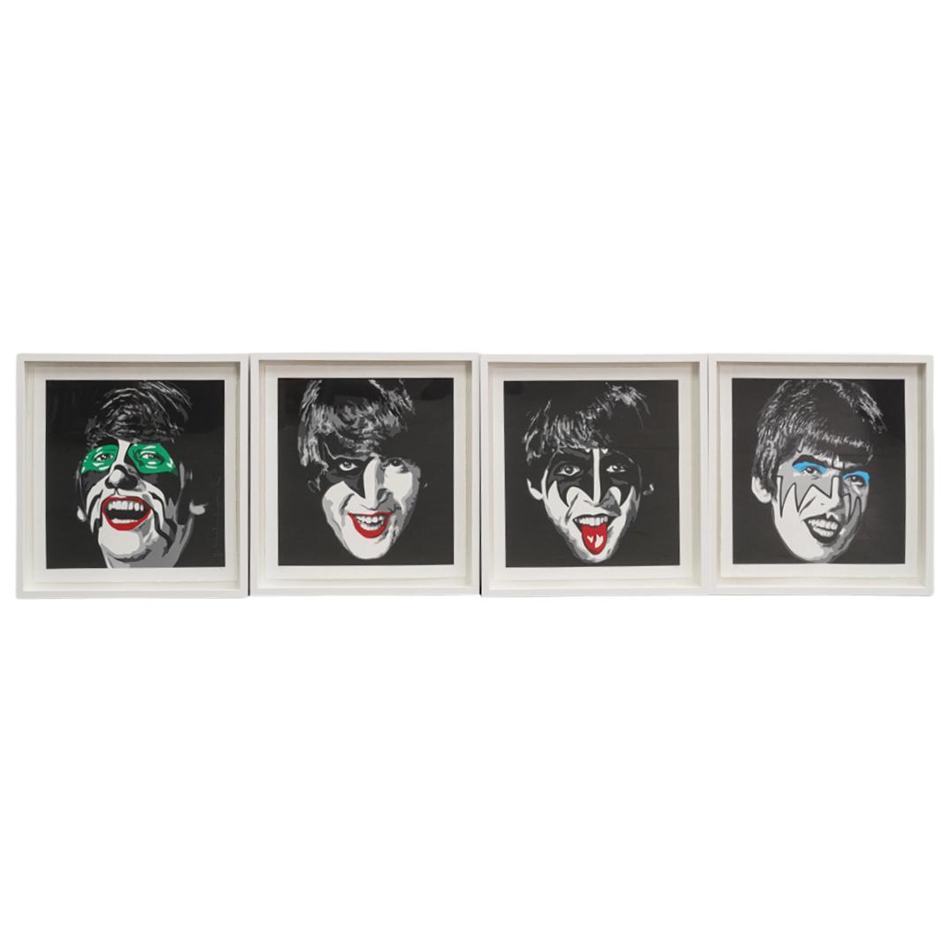 (4Pc) Mr. Brainwash (French, b. 1966) "Kiss the Beatles" Set of Four Serigraphs 50/100 (1 of 9)