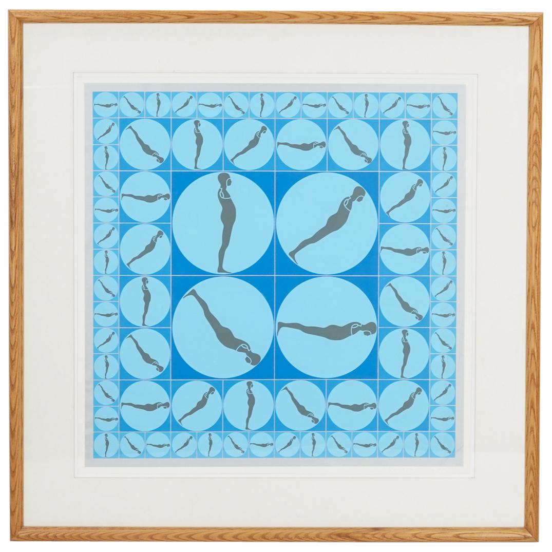 Ernest Tino Trova (American, 1927â€“2009) "#2, Falling Man" Silkscreen Print 112/150 (1 of 4)