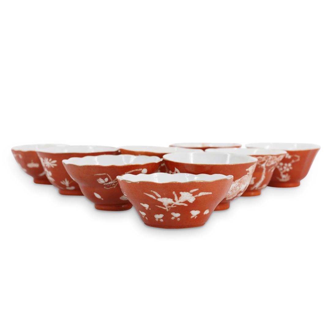 (10Pc) Antique Chinese Porcelain Saki Cups (1 of 6)