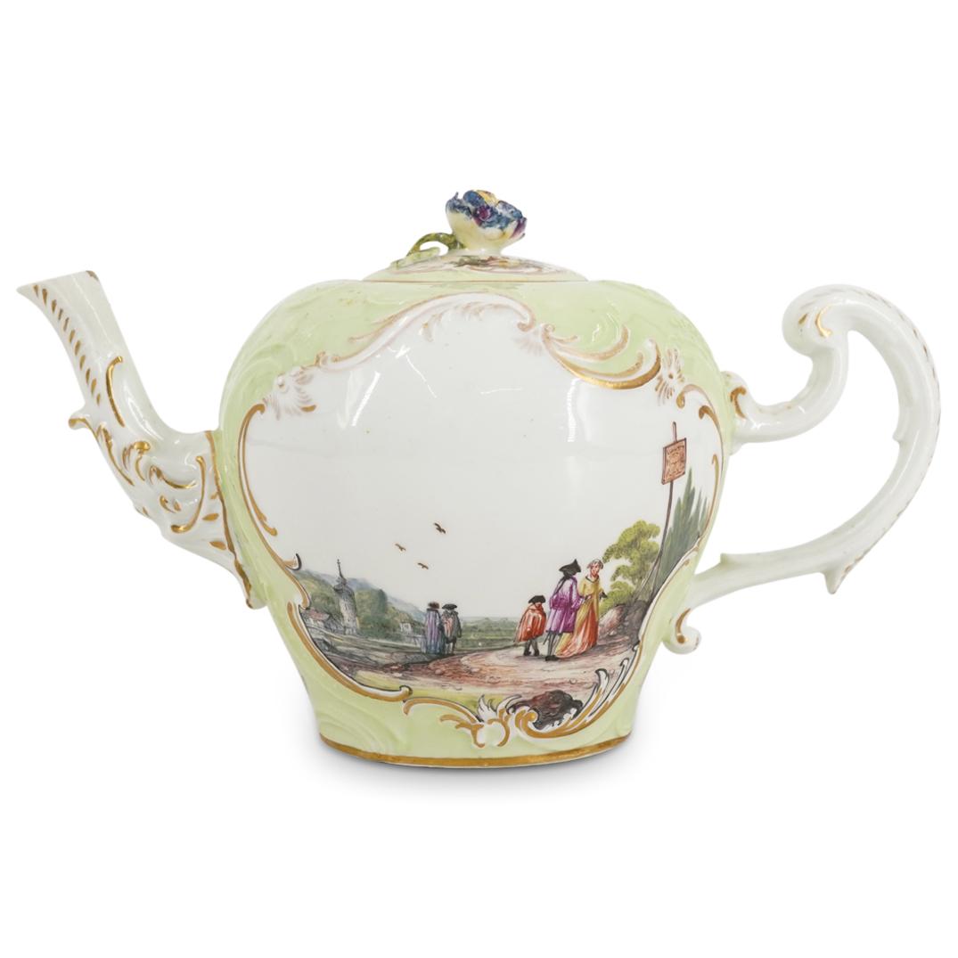 18th Century Meissen Pastel Green Teapot (1 of 5)