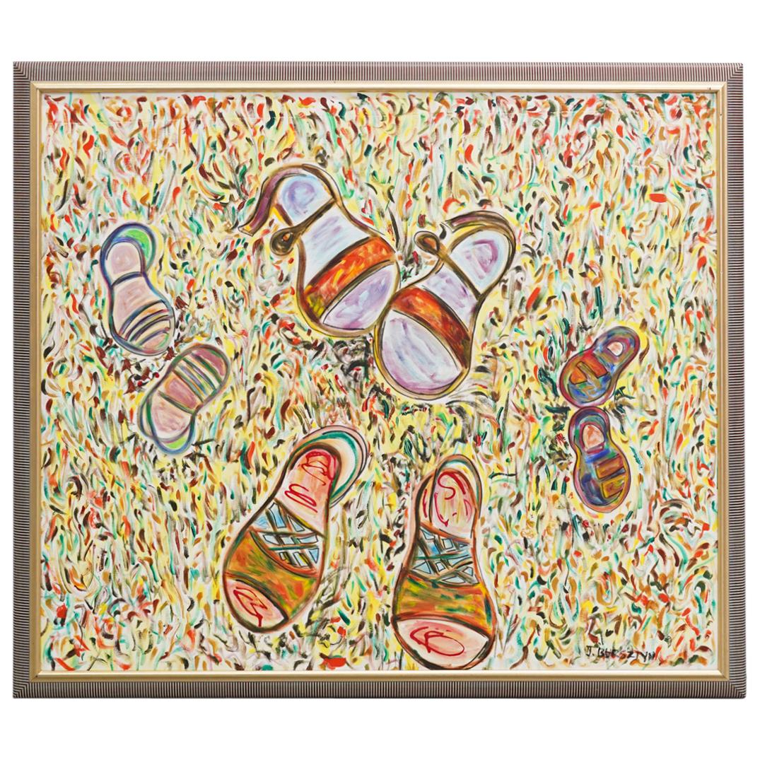 Jessica Bursztyn (Colombian) "Sandals" Still Life Acrylic on Canvas Painting (1 of 6)