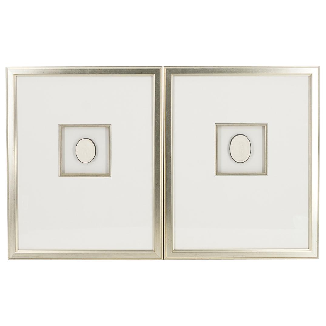 (2 Pc) 19th Cent. Grand Tour Framed Plaster Intaglios (1 of 6)