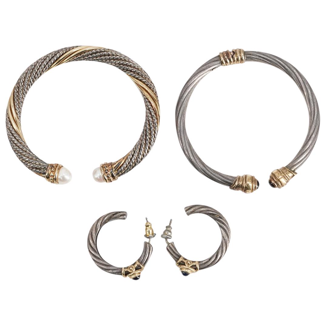 (4 Pc) Sterling Silver and 14k Gold Jewelry Group (1 of 4)