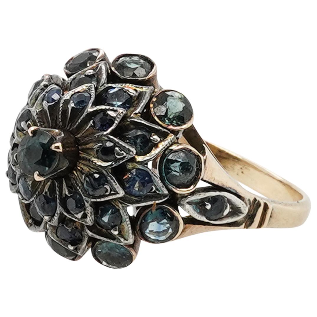 Mughal Style 14k Gold and Sapphire Ring (1 of 4)