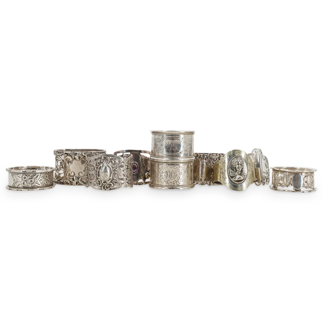 (10Pc) British Sterling Silver Napkin Rings (1 of 4)
