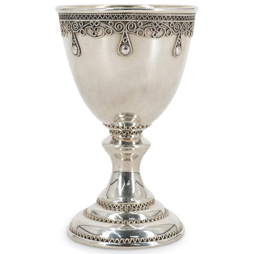 Zadok Sterling Silver Wirework Kiddush Cup (1 of 5)