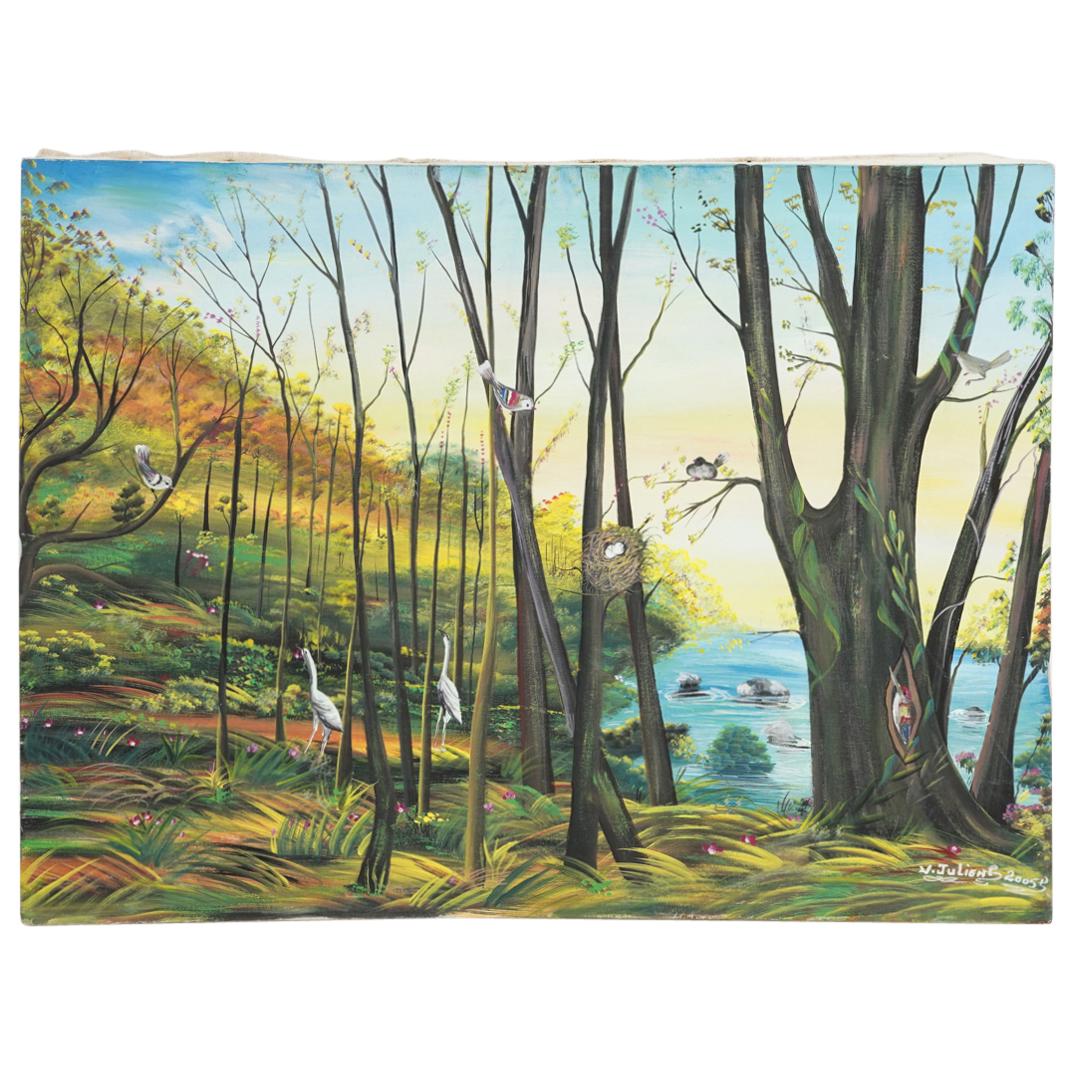 V. Julien (Haitian, 20th Cent.) Acrylic On Canvas Painting (1 of 6)