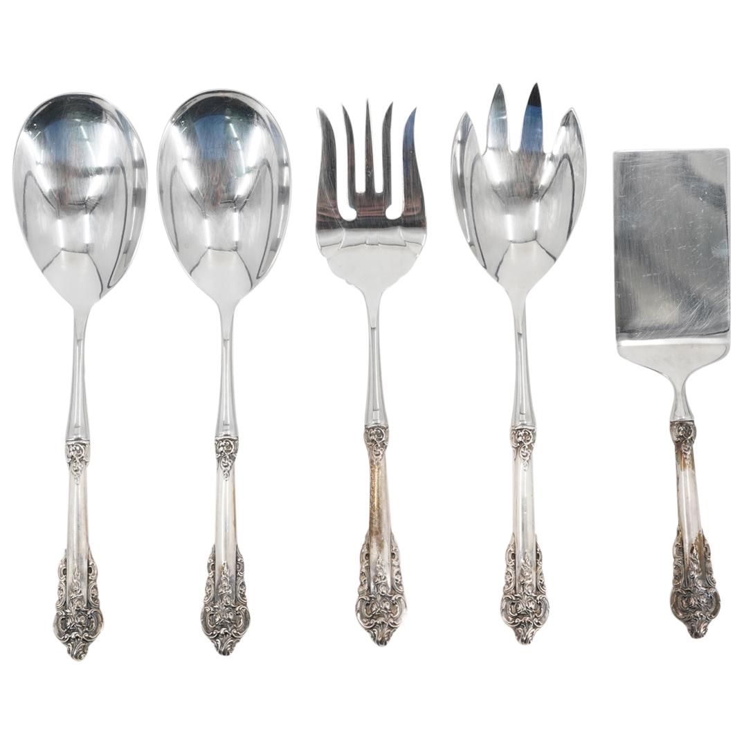 (5 Pc) Sterling Handled Serving Utensils (1 of 5)