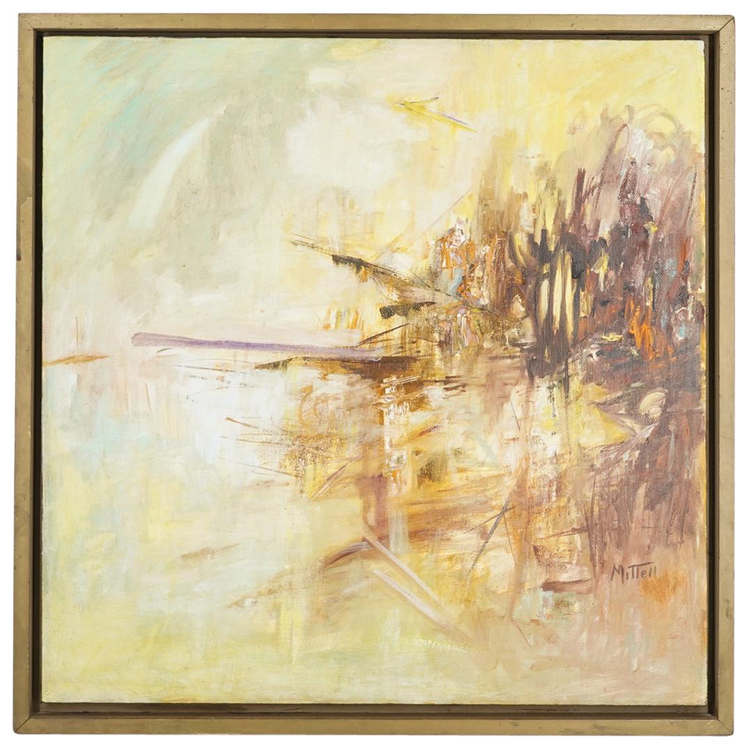 Attr. Sybilla Mittell Weber (New York, 1892-1957) "East of the Glades" Abstract Oil on Canvas (1 of 7)