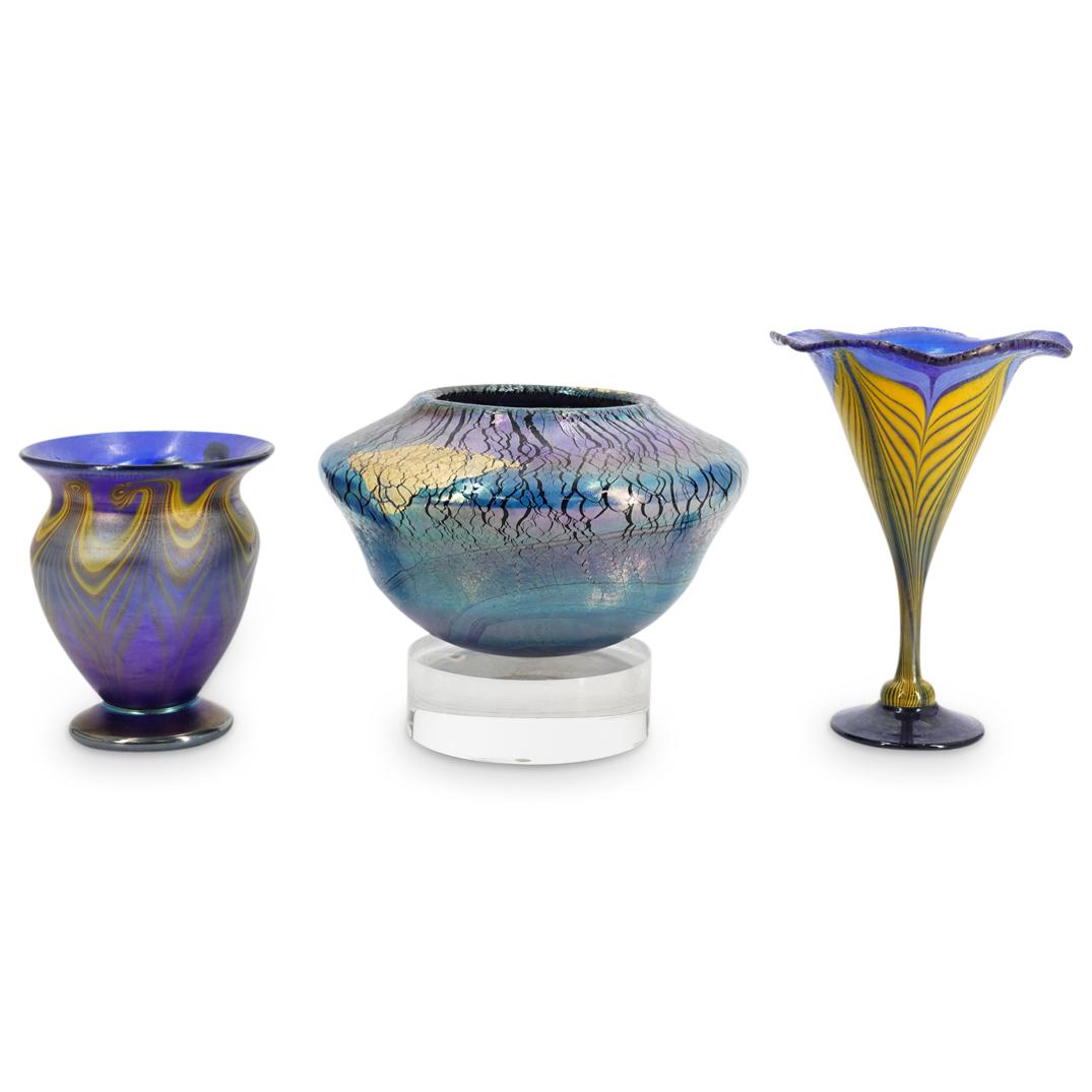 (3Pc) Vandermark & Robert Eickholt Art Glass Vases (1 of 10)