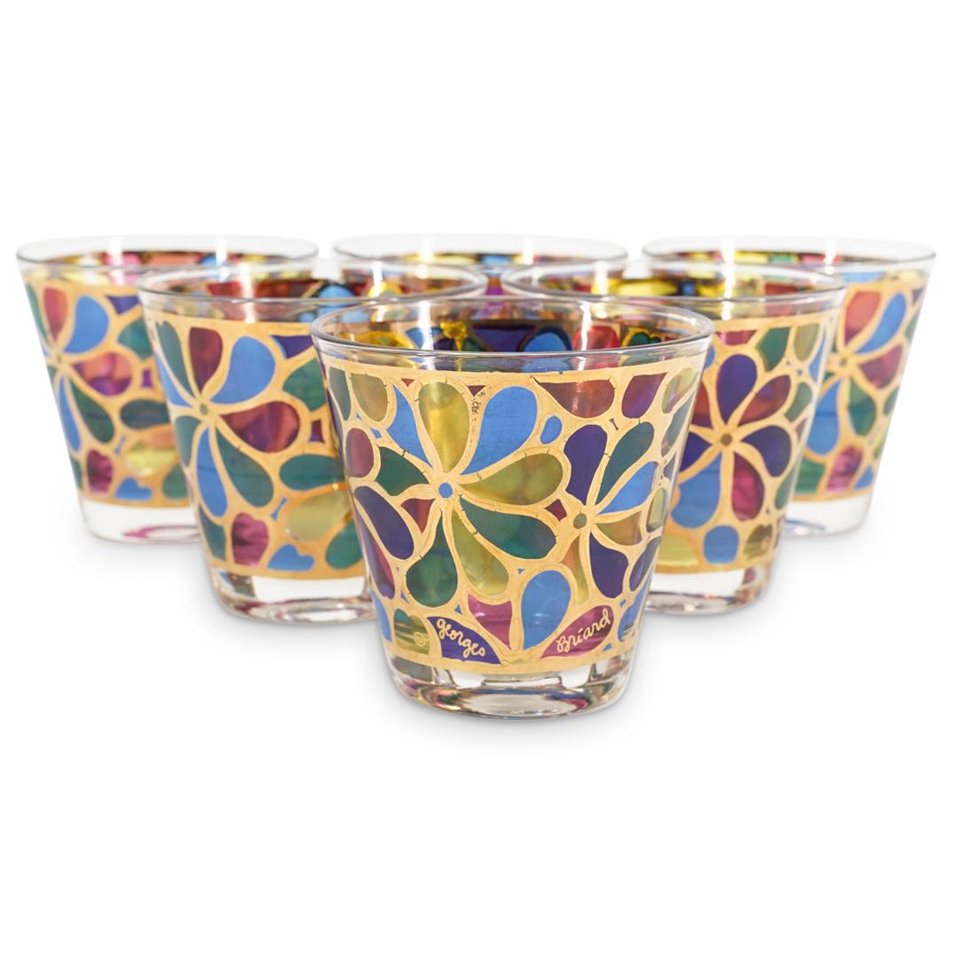 (6 Pc) Mid Century Cocktail Glasses By Georges Briard (1 of 5)