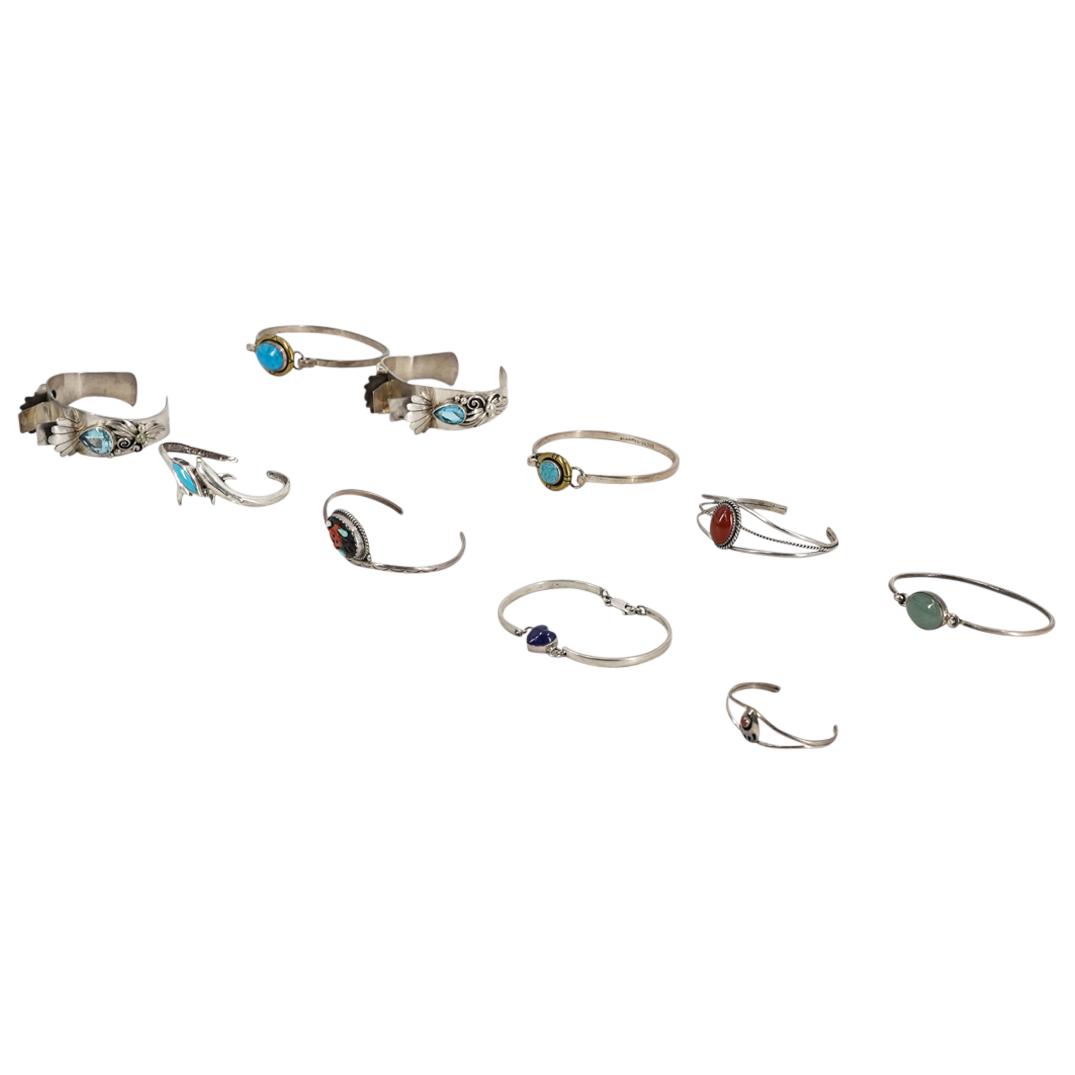(10 Pc) Assorted Sterling Silver Bracelets Grouping Set (1 of 6)