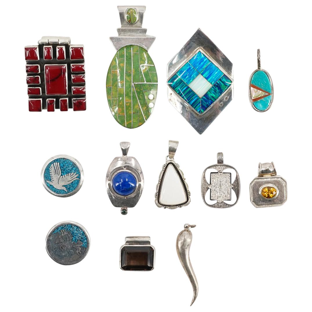 (12 Pc) Sterling Silver Assorted Pendants Set (1 of 6)