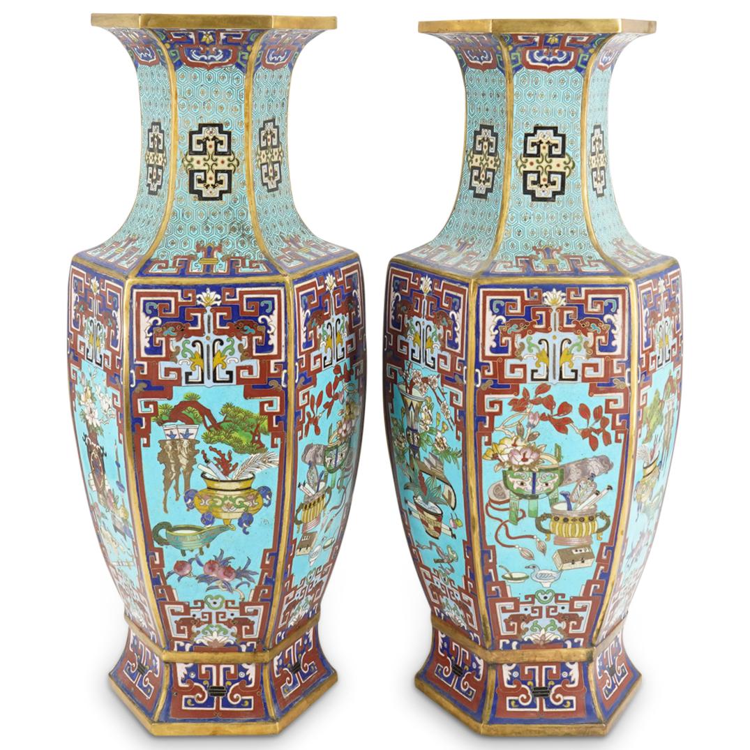 Pair of Antique Cloisonne Vases (1 of 8)