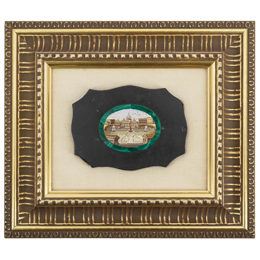 Italian Micro-Mosaic Plaque of St.Peters Basilica (1 of 3)