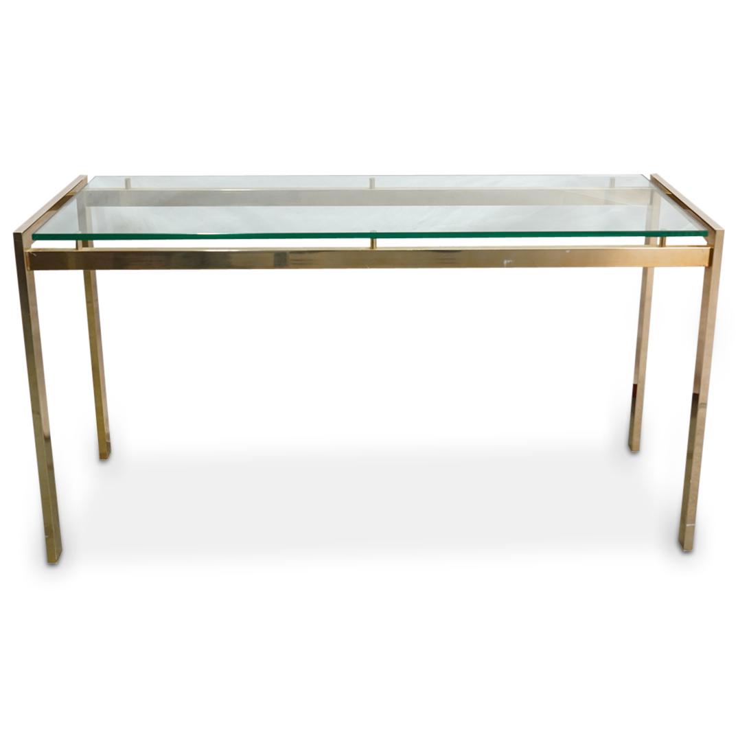 1970s Modern Gold & Glass Console Table (1 of 5)