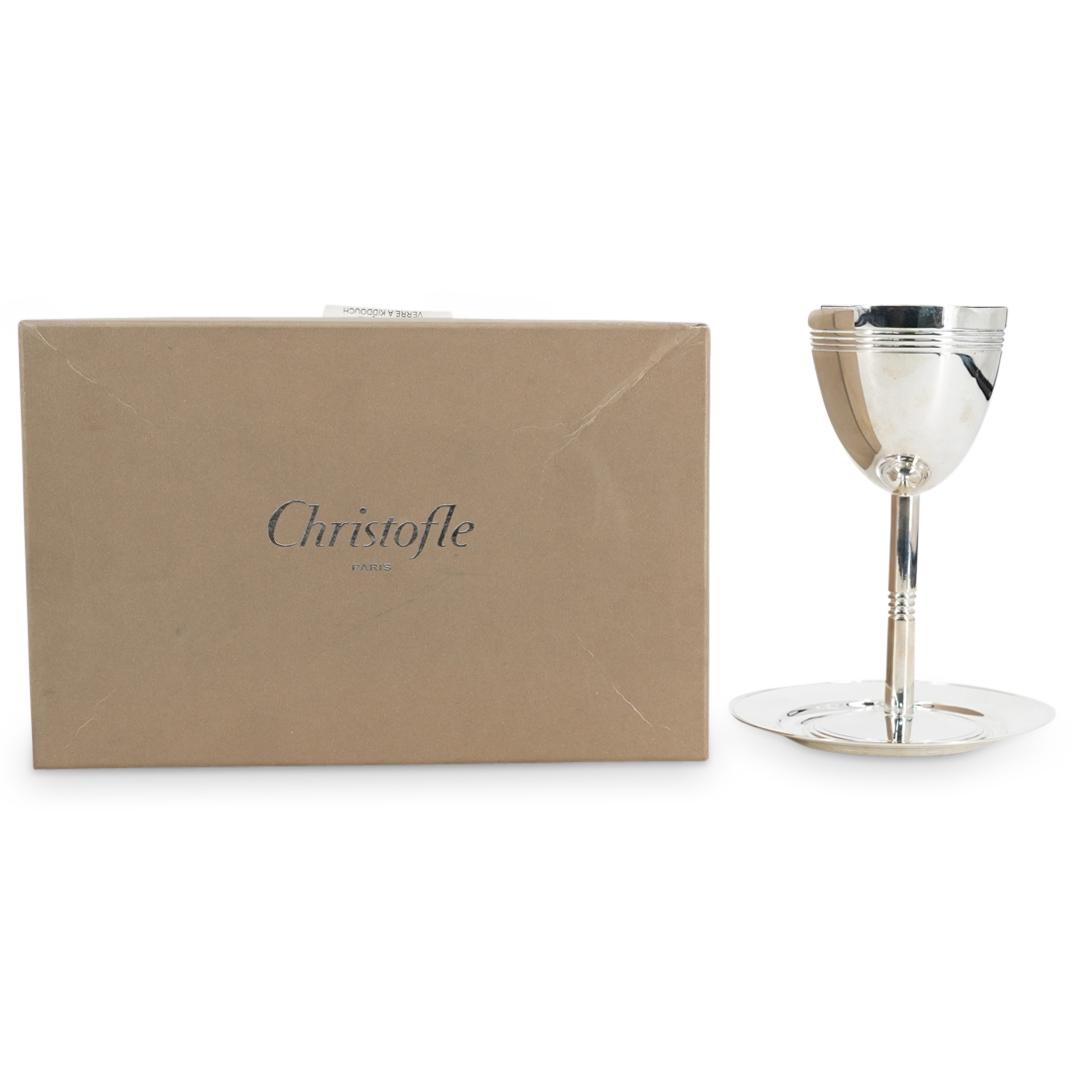 Christofle Judaica Silver Plated Kiddush Cup & Saucer (1 of 8)