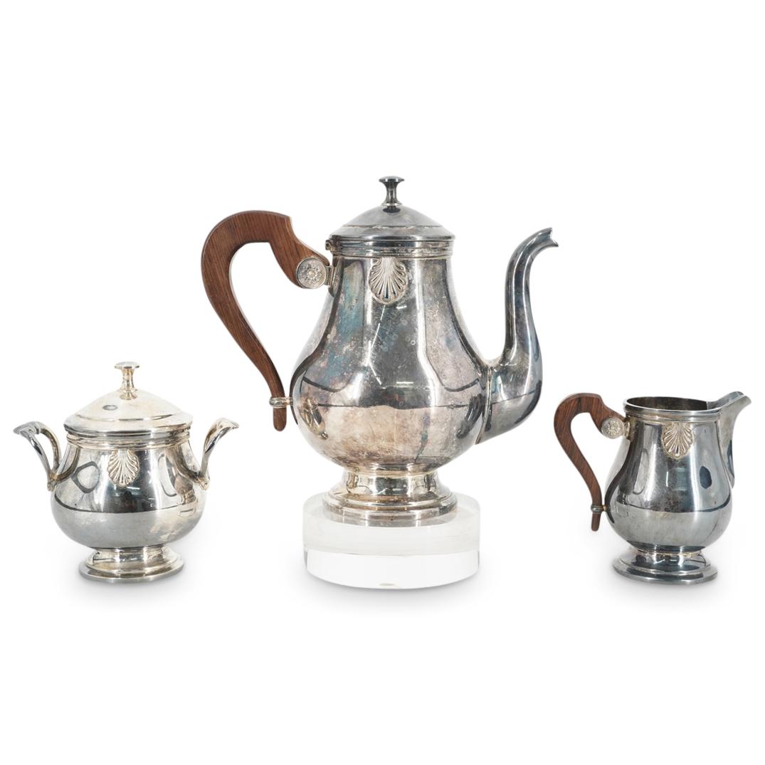 (3 Pc) Christofle "Vendome" Silverplate Tea Service Set (1 of 8)
