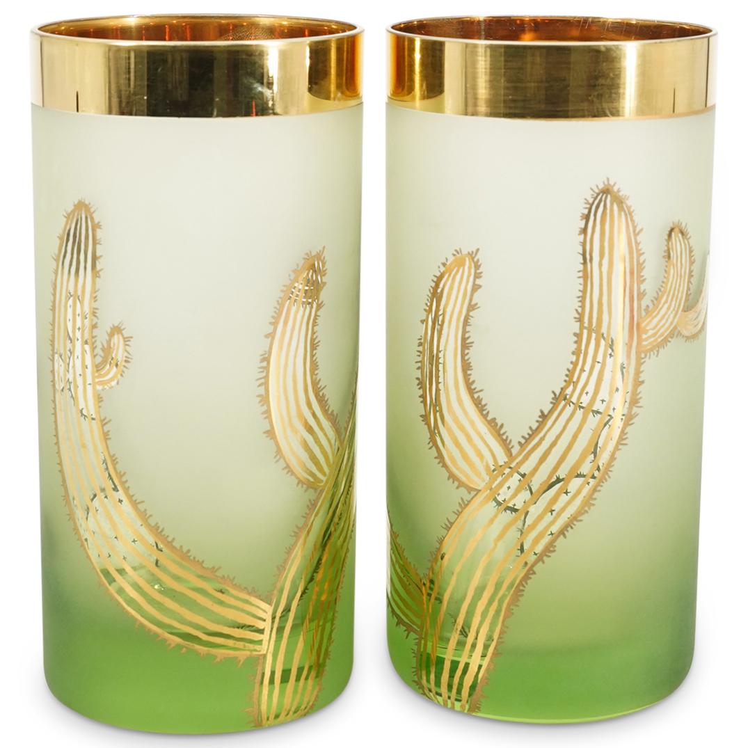 (2 Pc) Daum By Hilton McConnico Cactus Crystal Glasses (1 of 7)