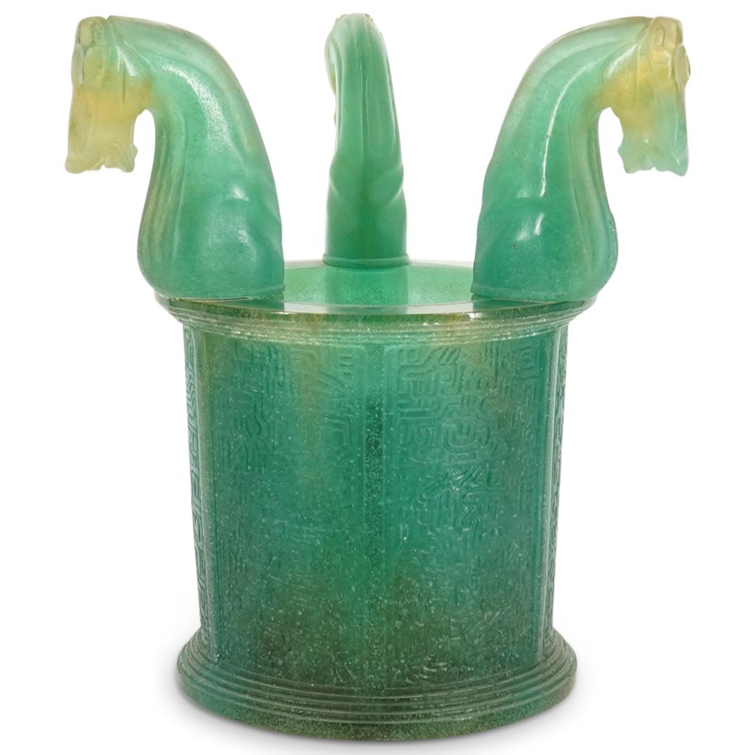 Daum Pate De Verre "Three Horses" Table Lamp (1 of 8)